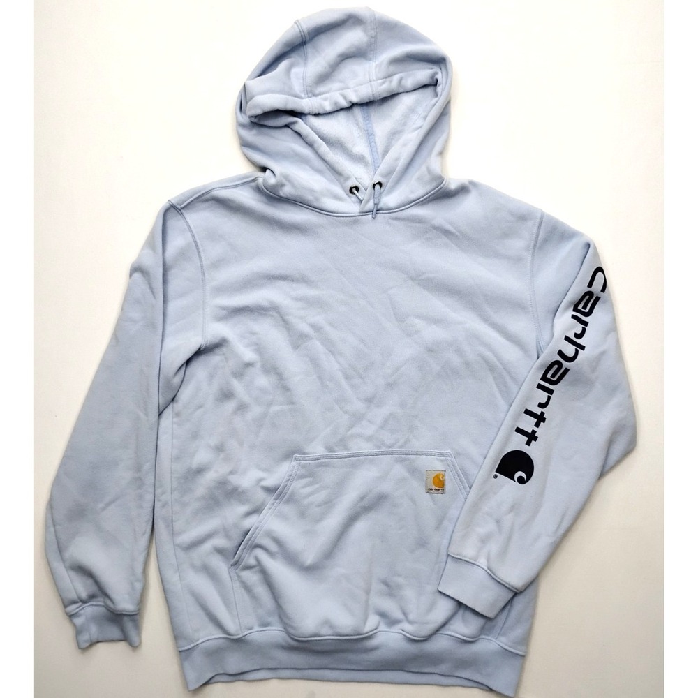 Carhartt Mens Early Fog Baby Blue Hoodie Large Relaxed‎ Fit k288